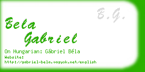 bela gabriel business card